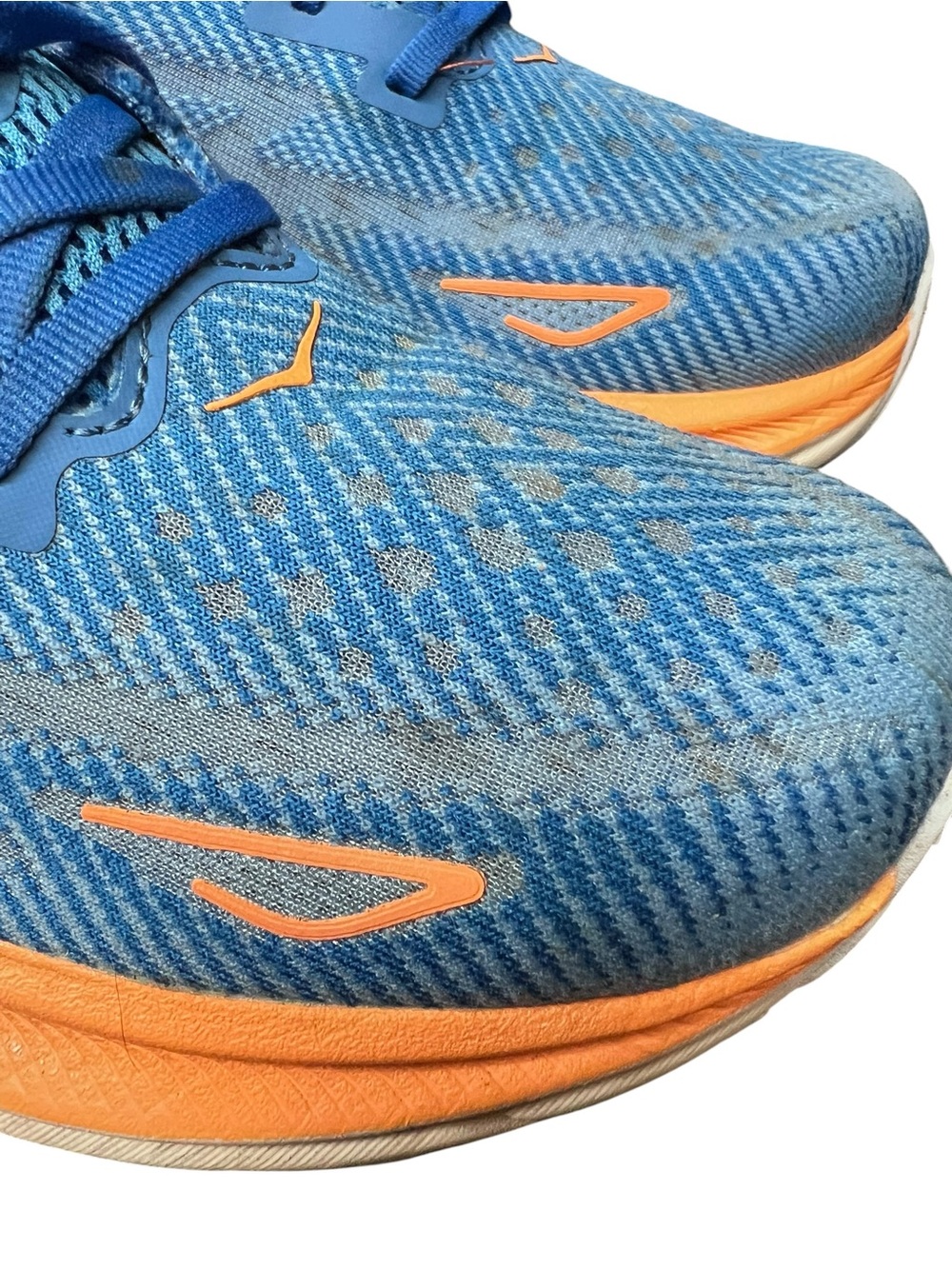 Hoka Clifton 9 Men size 8.5 D Athletic Shoes - Vivid Blue with Orange Accents - Picture 5 of 9